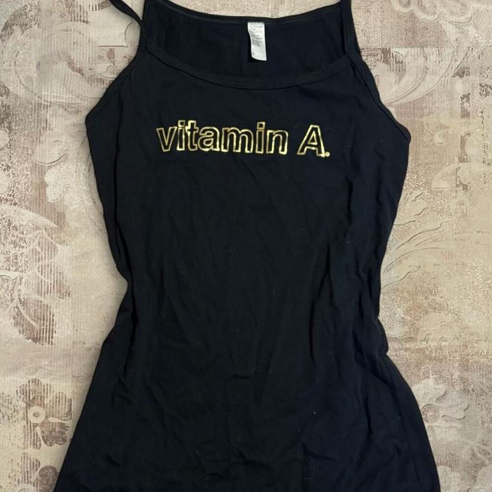 Vitamin-a Women's Black and Gold tank top